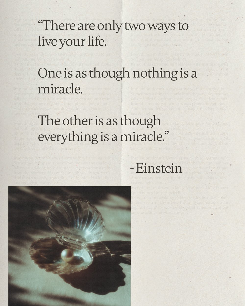 Einstein — everything is a miracle