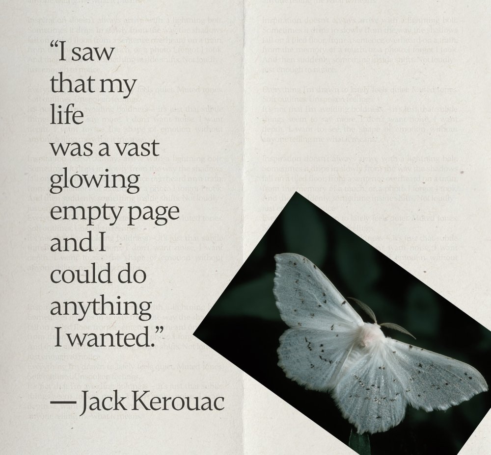 Jack Kerouac — vast glowing empty page